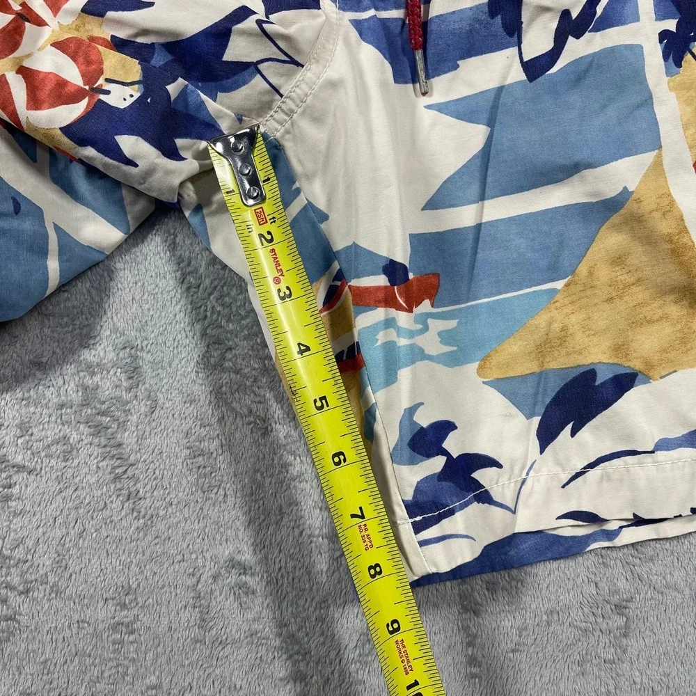 Tommy Bahama‎ Swim Trunks Mens L Blue White Tropical Beach Print Board Shorts